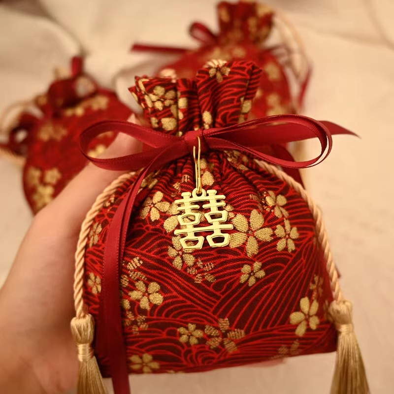 Chinese Wedding Candy Bags, 10pcs